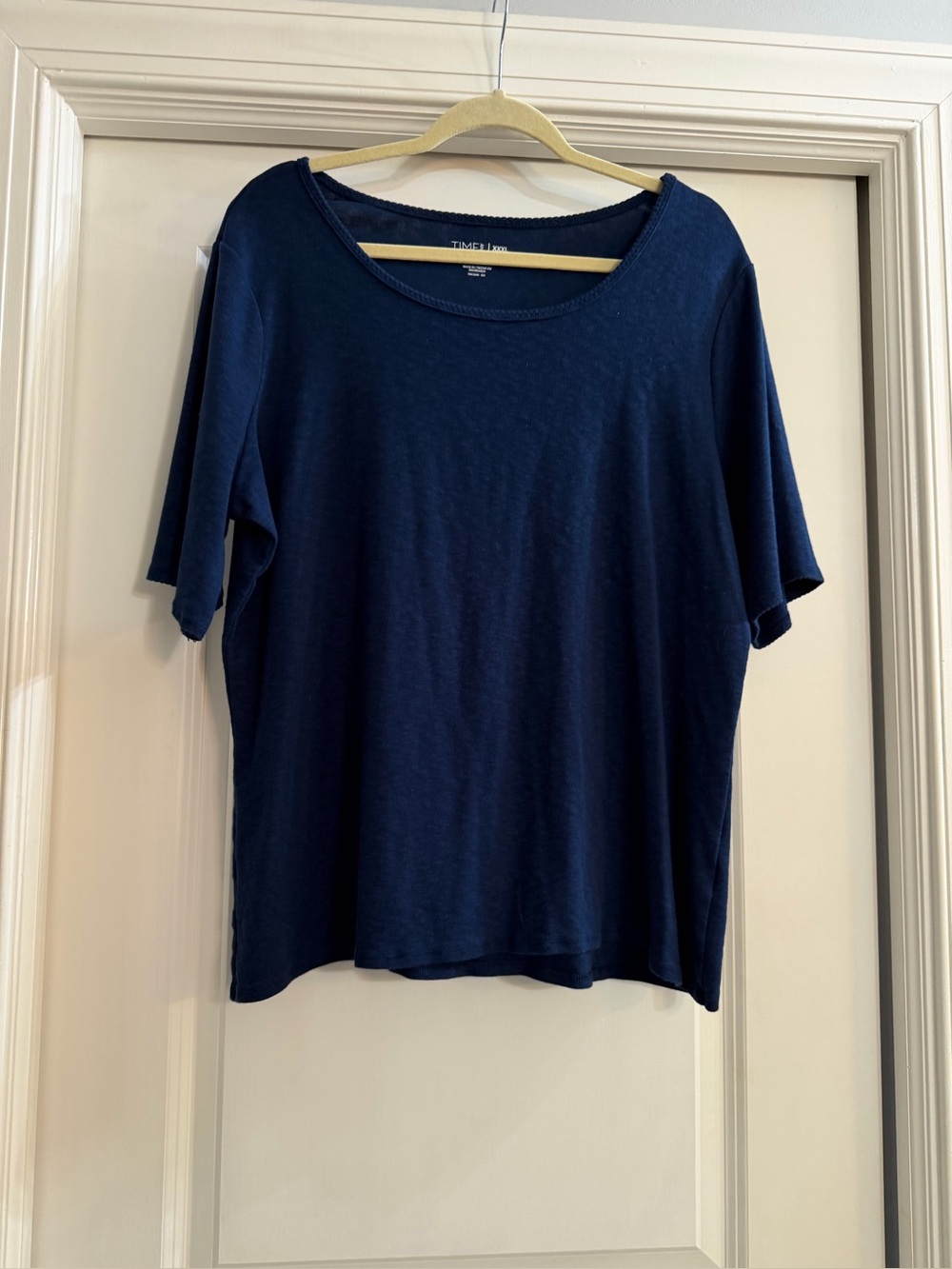 Oversized Navy Scoop Neck Women’s Top